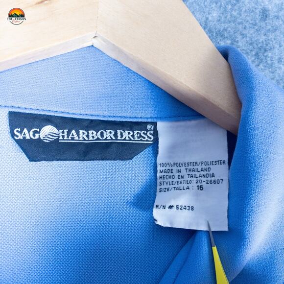 Sag Harbor Button Front Jacket Blue Long Sleeve Collared Women's Size 16 - Picture 7 of 8